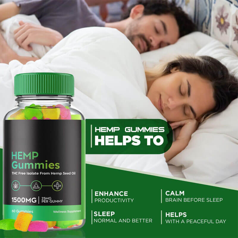 ODM OEM Hemp Gummies For relax and Sleep 60 gummies hemp extract hemp seed oil gummy-6